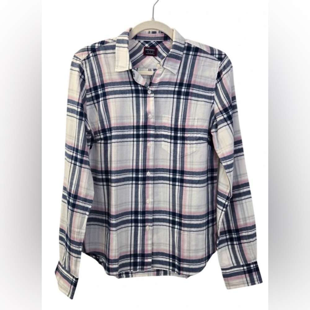 UNTUCKit Blue and Pink Plaid Shirt